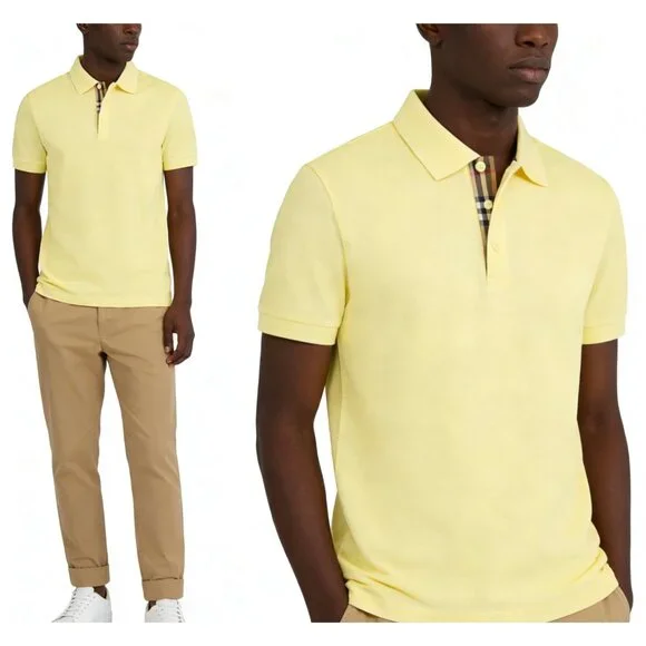 Burberry Men’s Hartford Cotton Polo T-shirt Frosted Lemon S 8104324